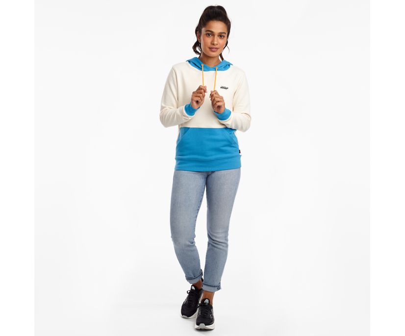 Women's Saucony Fiona Rested Hoodie Beige Blue | UK-75380