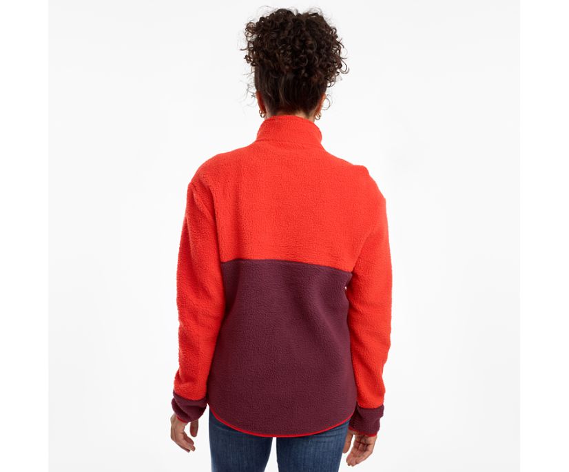 Women's Saucony Fireside Fleece Anorak Orange | UK-86510
