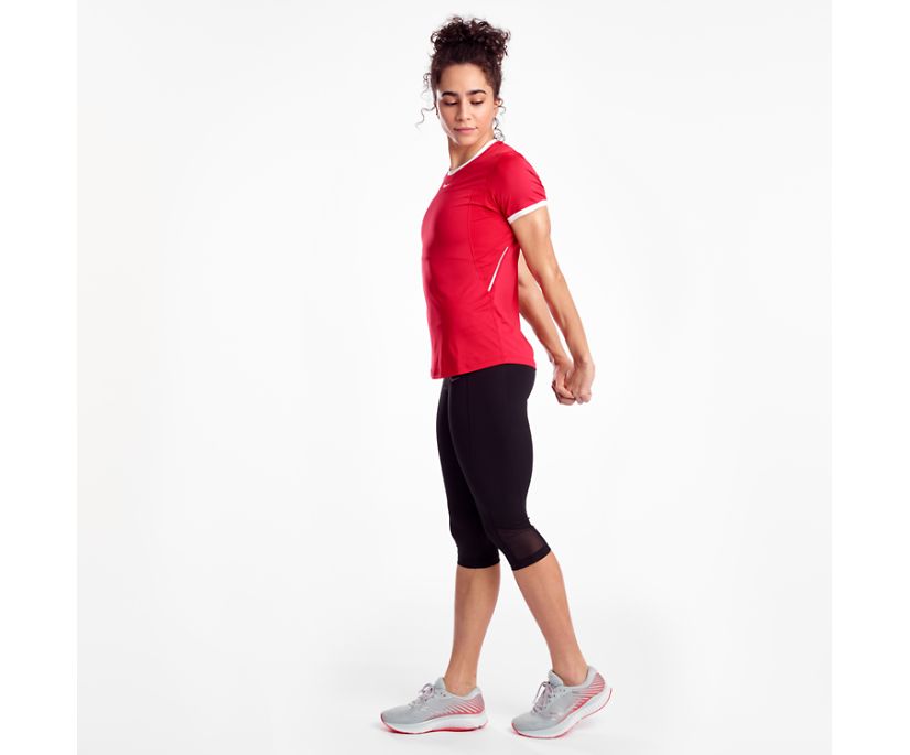Women's Saucony Fortify Capri Pant Black | UK-39471