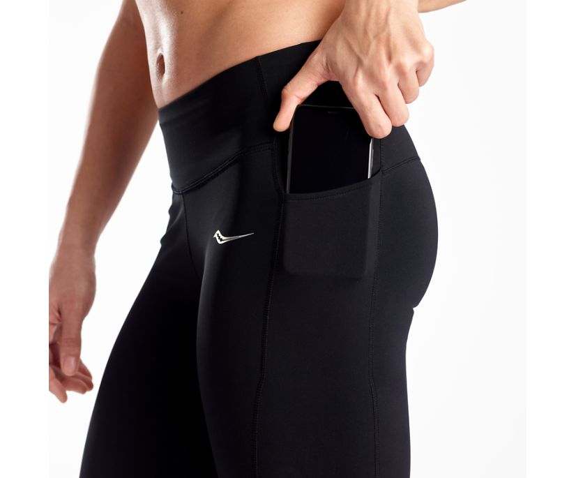 Women's Saucony Fortify Capri Pant Black | UK-39471