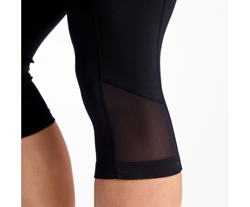 Women's Saucony Fortify Capri Pant Black | UK-39471