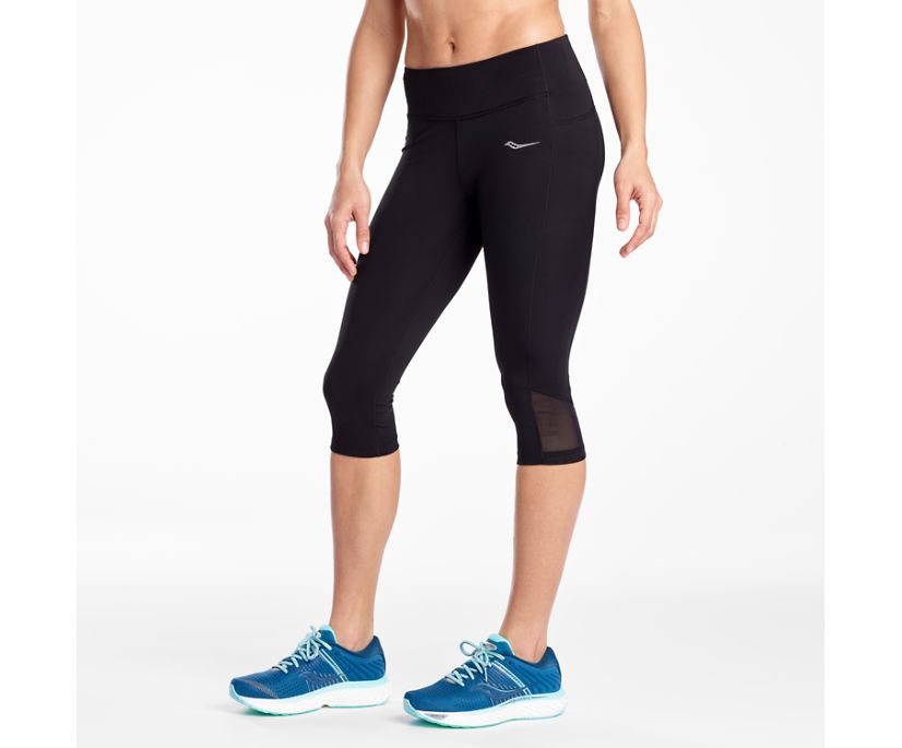 Women\'s Saucony Fortify Capri Pant Black | UK-39471