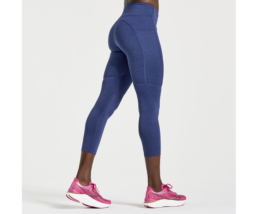 Women's Saucony Fortify Crop Tight Blue | UK-23467