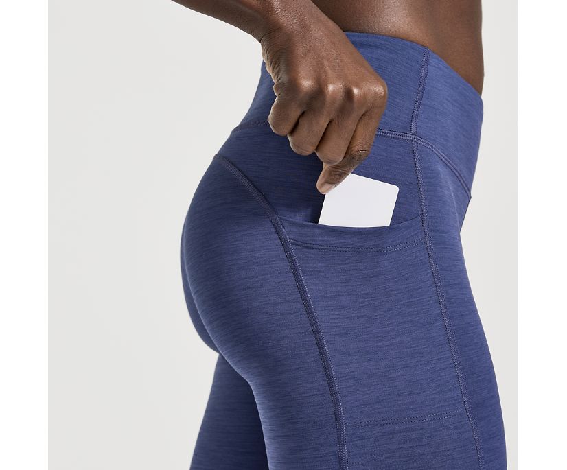 Women's Saucony Fortify Crop Tight Blue | UK-23467