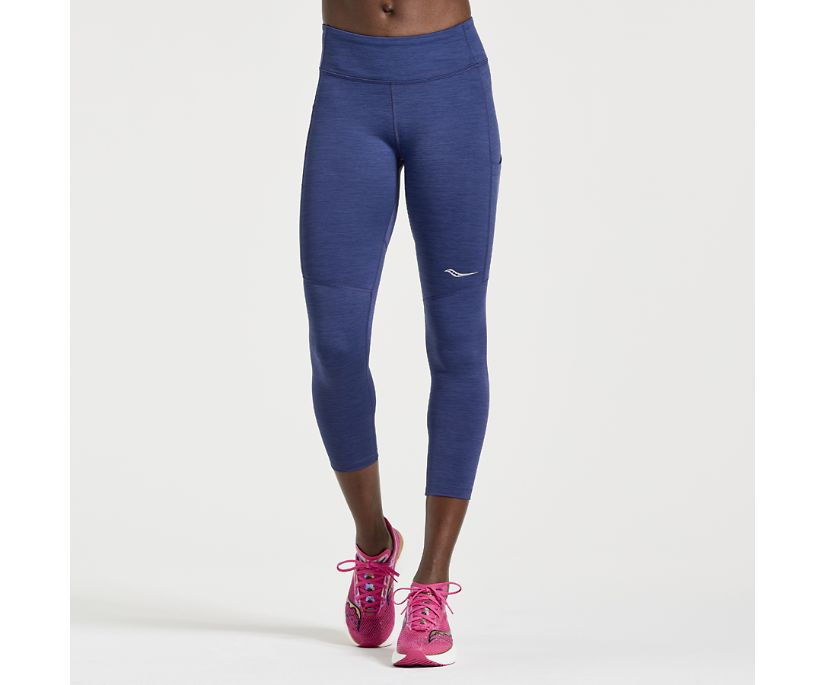 Women\'s Saucony Fortify Crop Tight Blue | UK-23467