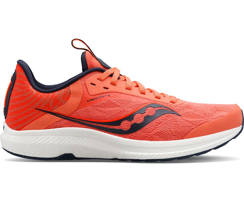 Women\'s Saucony Freedom 5 Running Shoes Grey Orange | UK-78016