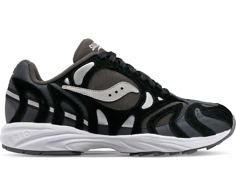 Women\'s Saucony Grid Azura 2000 Premium Sneakers Black Silver | UK-56291