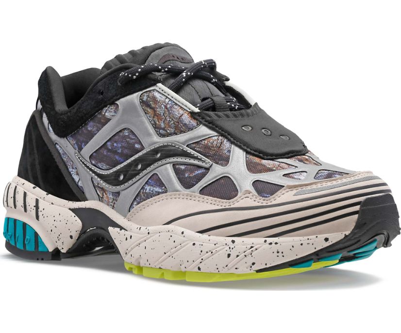 Women's Saucony Grid Web Reflect Camo Sneakers Grey Black | UK-14290