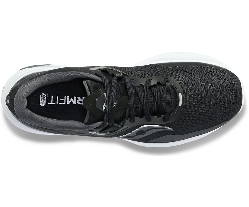Women's Saucony Guide 15 Wide Running Shoes Black White | UK-98210