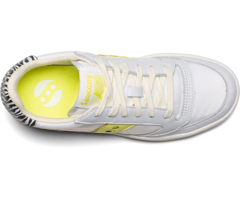 Women's Saucony Jazz Court Glam Safari Sneakers White Yellow | UK-37241