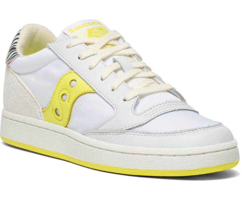 Women's Saucony Jazz Court Glam Safari Sneakers White Yellow | UK-37241