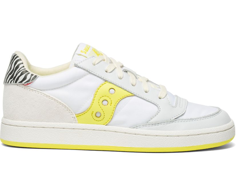 Women\'s Saucony Jazz Court Glam Safari Sneakers White Yellow | UK-37241
