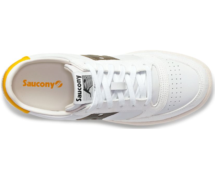 Women's Saucony Jazz Court Premium Walking Shoes White White Green | UK-35910