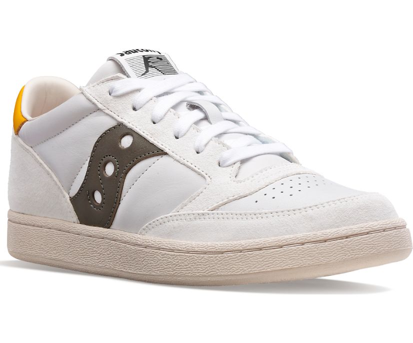 Women's Saucony Jazz Court Premium Walking Shoes White White Green | UK-35910