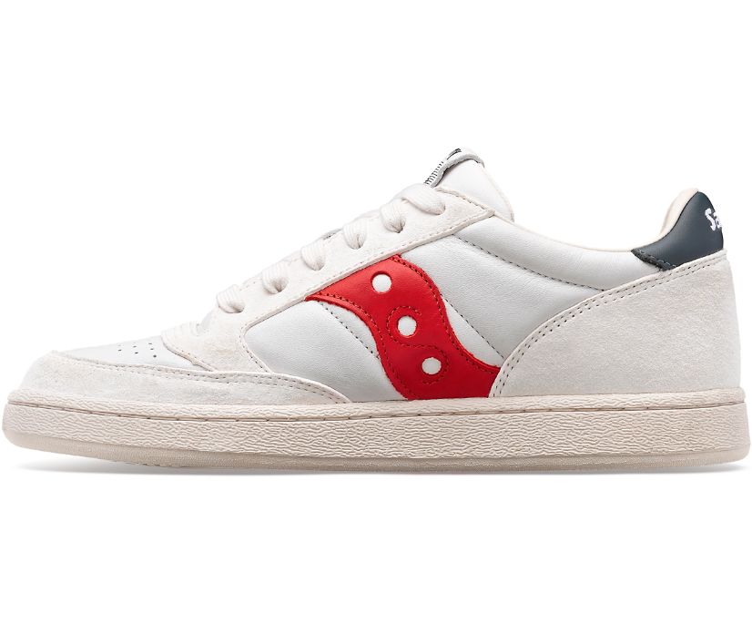 Women's Saucony Jazz Court Premium Walking Shoes White Red | UK-36184