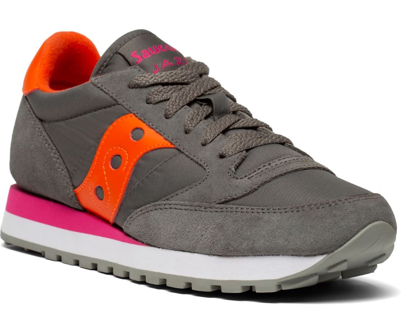 Women's Saucony Jazz Original Sneakers Grey Orange | UK-29340