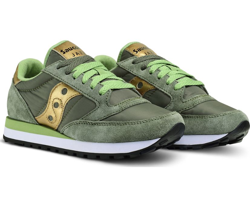 Women's Saucony Jazz Original Sneakers Olive Gold | UK-75248