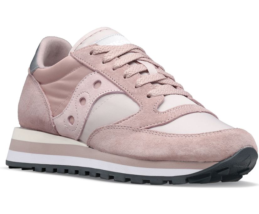 Women's Saucony Jazz Triple Walking Shoes Brown Pink | UK-15049
