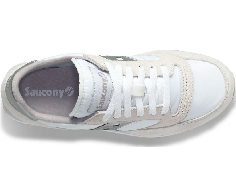 Women's Saucony Jazz Triple Walking Shoes White Silver | UK-74032
