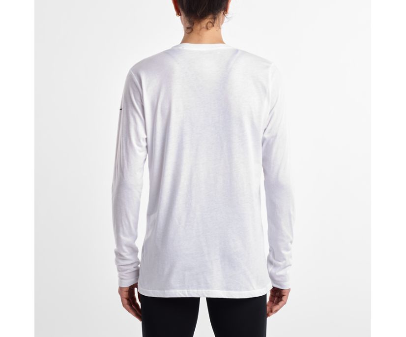 Women's Saucony Logo Tee Long Sleeve White | UK-73182