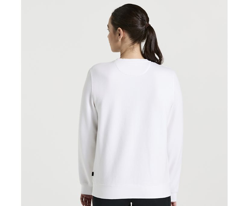 Women's Saucony Rested Crewneck White | UK-24703