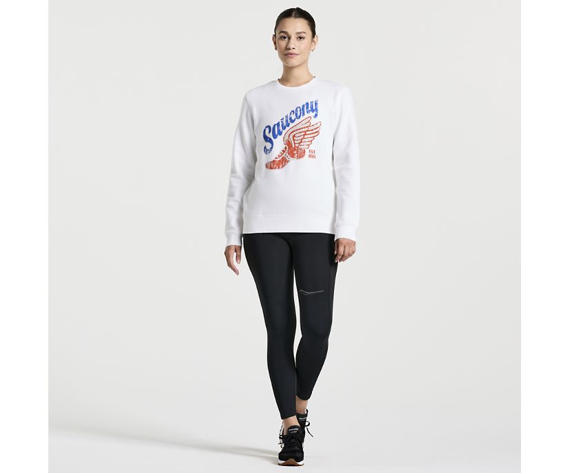 Women's Saucony Rested Crewneck White | UK-24703