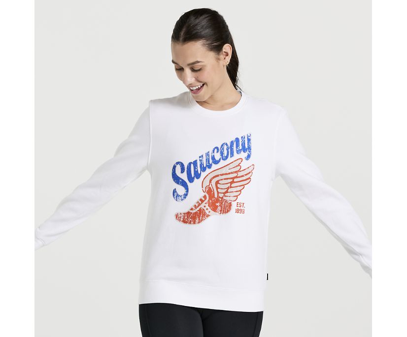Women\'s Saucony Rested Crewneck White | UK-24703