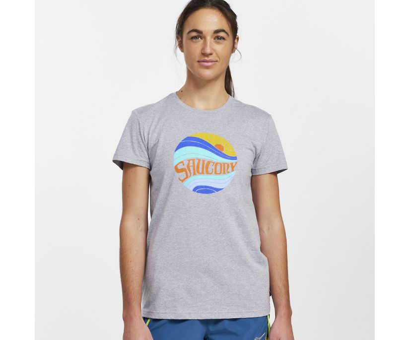 Women\'s Saucony Rested T-shirt Light Grey | UK-63280