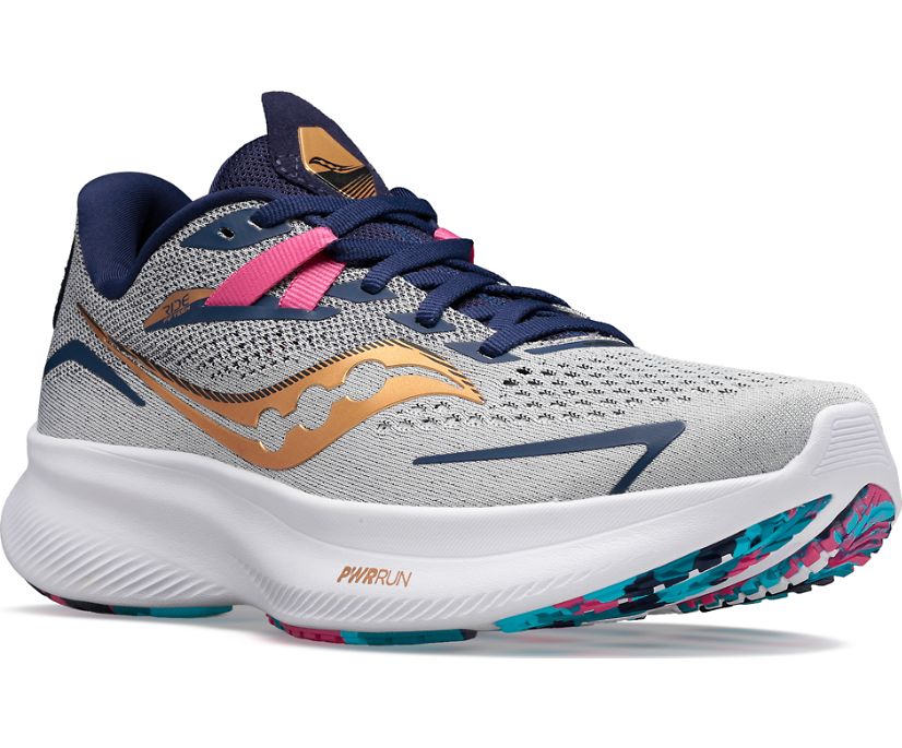Women's Saucony Ride 15 Running Shoes Grey | UK-93824