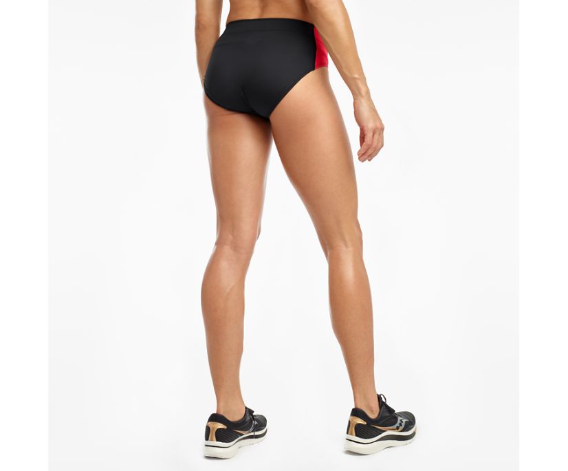 Women's Saucony Saucony Elite Brief Pant Black Red | UK-28473