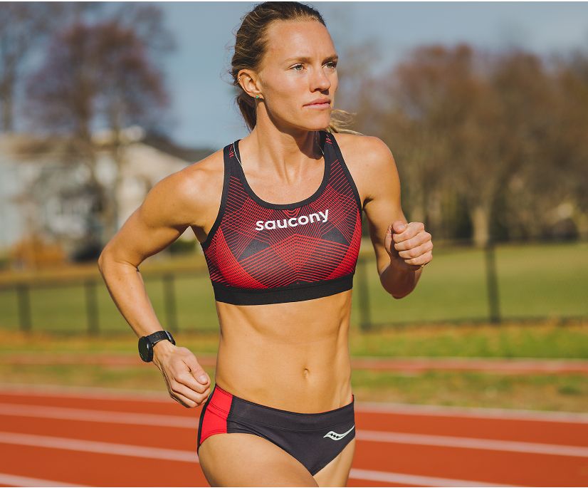 Women's Saucony Saucony Elite Brief Pant Black Red | UK-28473