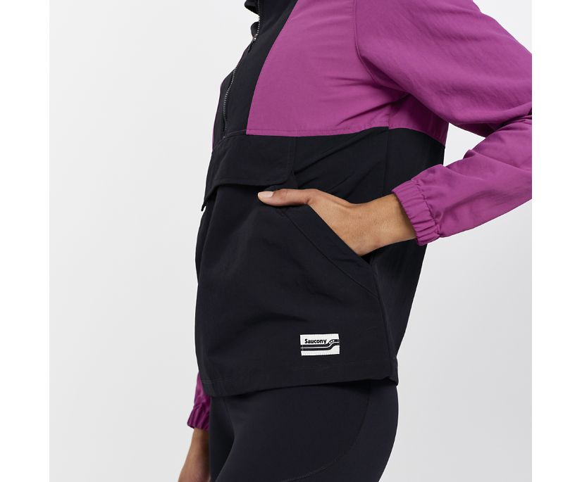 Women's Saucony Saucony Track Anorak Anorak Black | UK-45891