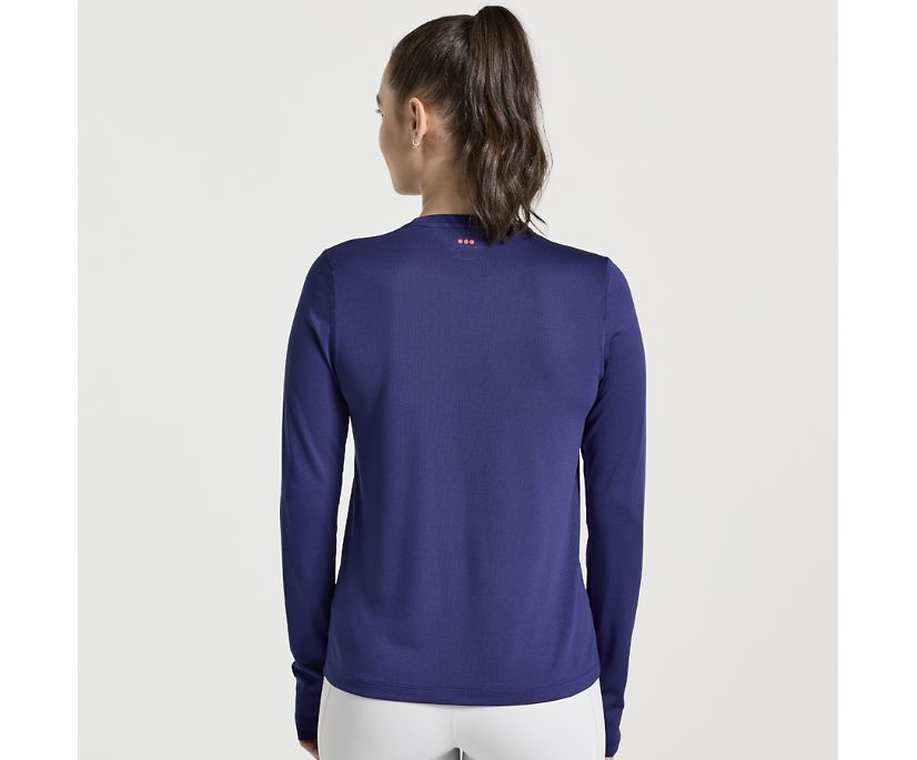 Women's Saucony Stopwatch Graphic Long Sleeve Blue | UK-03824