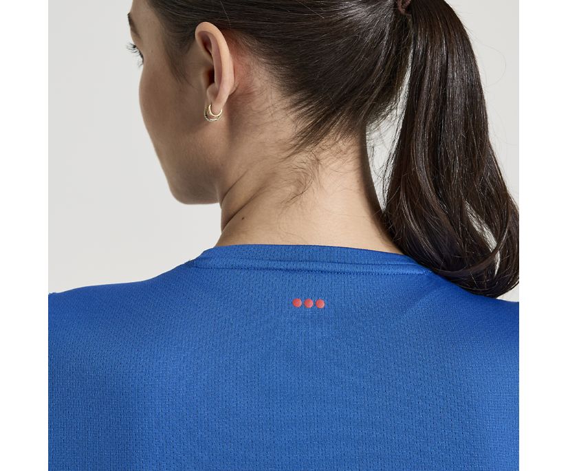 Women's Saucony Stopwatch Graphic Short Sleeve Blue | UK-39241