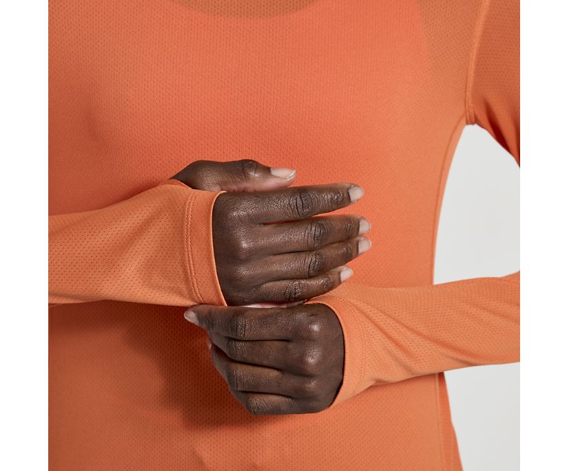 Women's Saucony Stopwatch Long Sleeve Orange | UK-87061