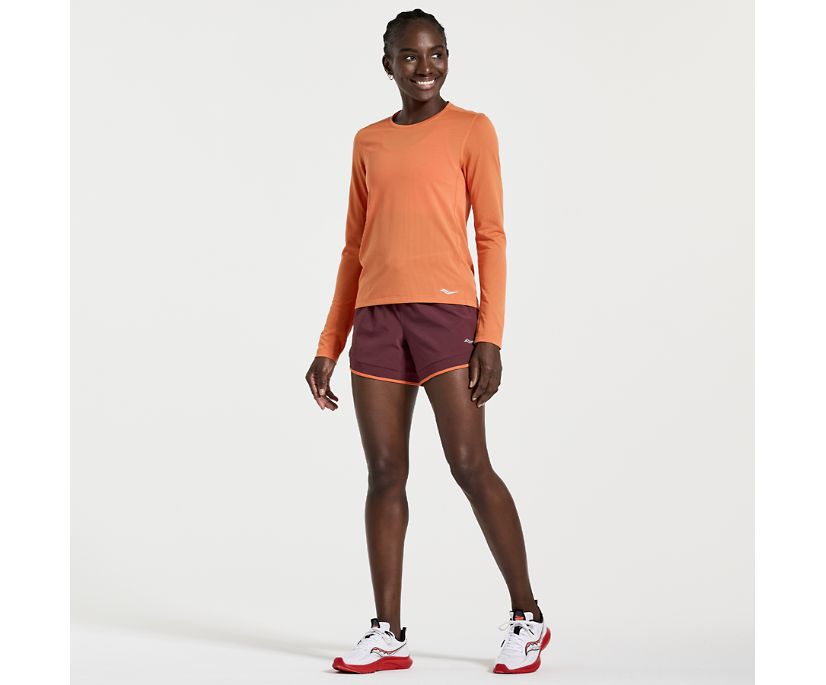 Women's Saucony Stopwatch Long Sleeve Orange | UK-87061
