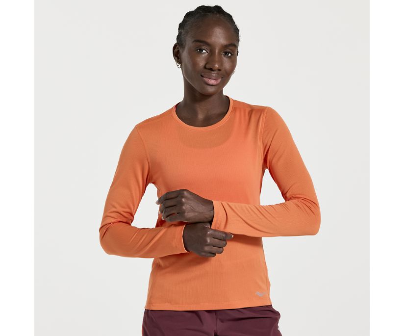 Women\'s Saucony Stopwatch Long Sleeve Orange | UK-87061