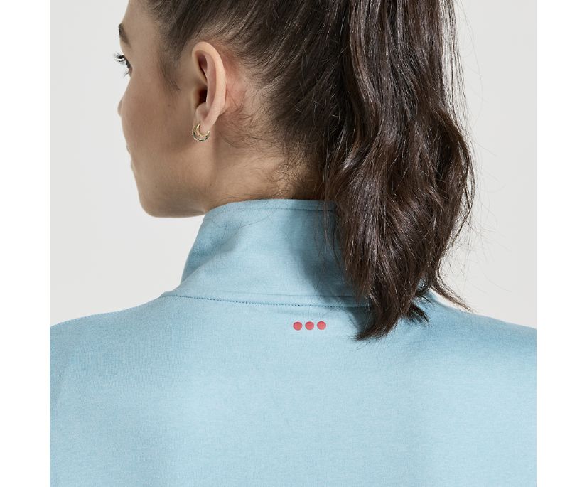 Women's Saucony Sunday 1/4 Zip Long Sleeve Blue | UK-26375
