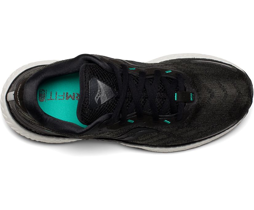 Women's Saucony Triumph 19 Running Shoes Black White | UK-58641