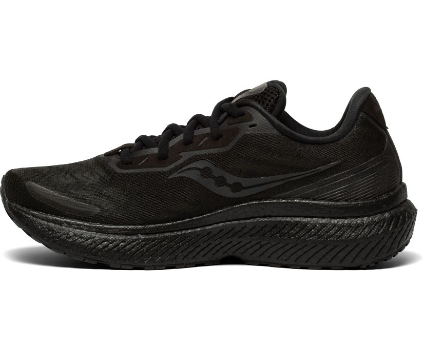 Women's Saucony Triumph 19 Walking Shoes Black | UK-79523