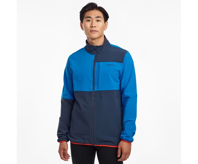 Men's Saucony Bluster Jackets Blue | UK-15974