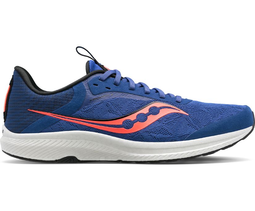 Men's Saucony Freedom 5 Running Shoes Blue Red | UK-59836