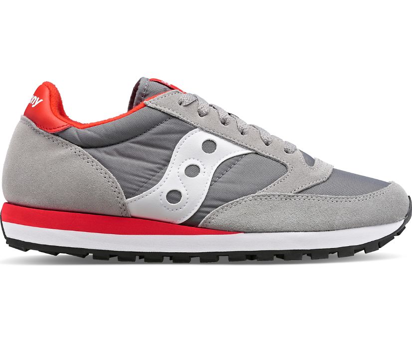 Men's Saucony Jazz Original Sneakers Grey White Red | UK-29316
