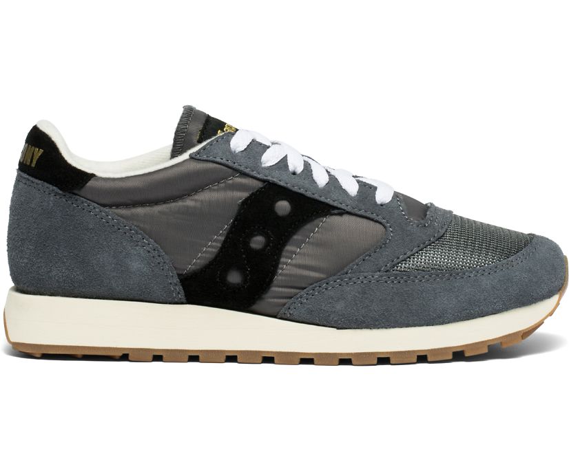 Men's Saucony Jazz Original Vintage Sneakers Grey Black | UK-79468