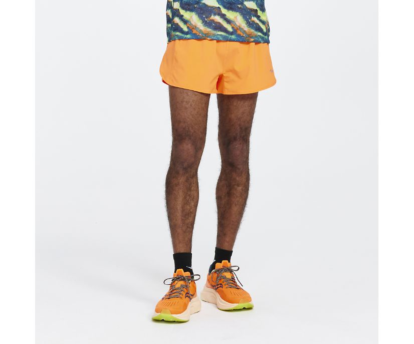 Men's Saucony Outpace 2.5" Split Short Orange | UK-58139