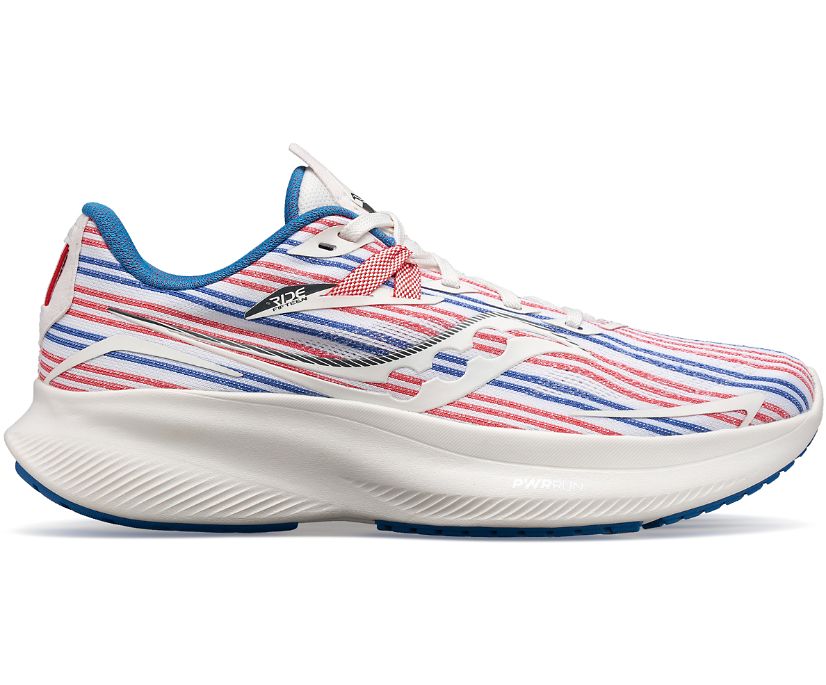 Women's Saucony Banner Ride 15 Walking Shoes White Blue Red | UK-72845