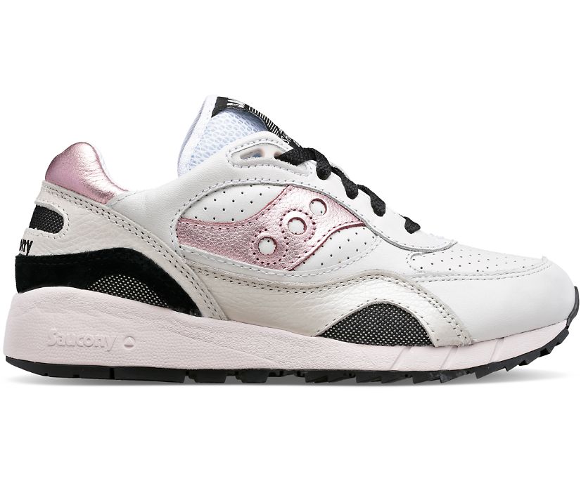 Women's Saucony Shadow 6000 Leather Sneakers White Pink | UK-07293